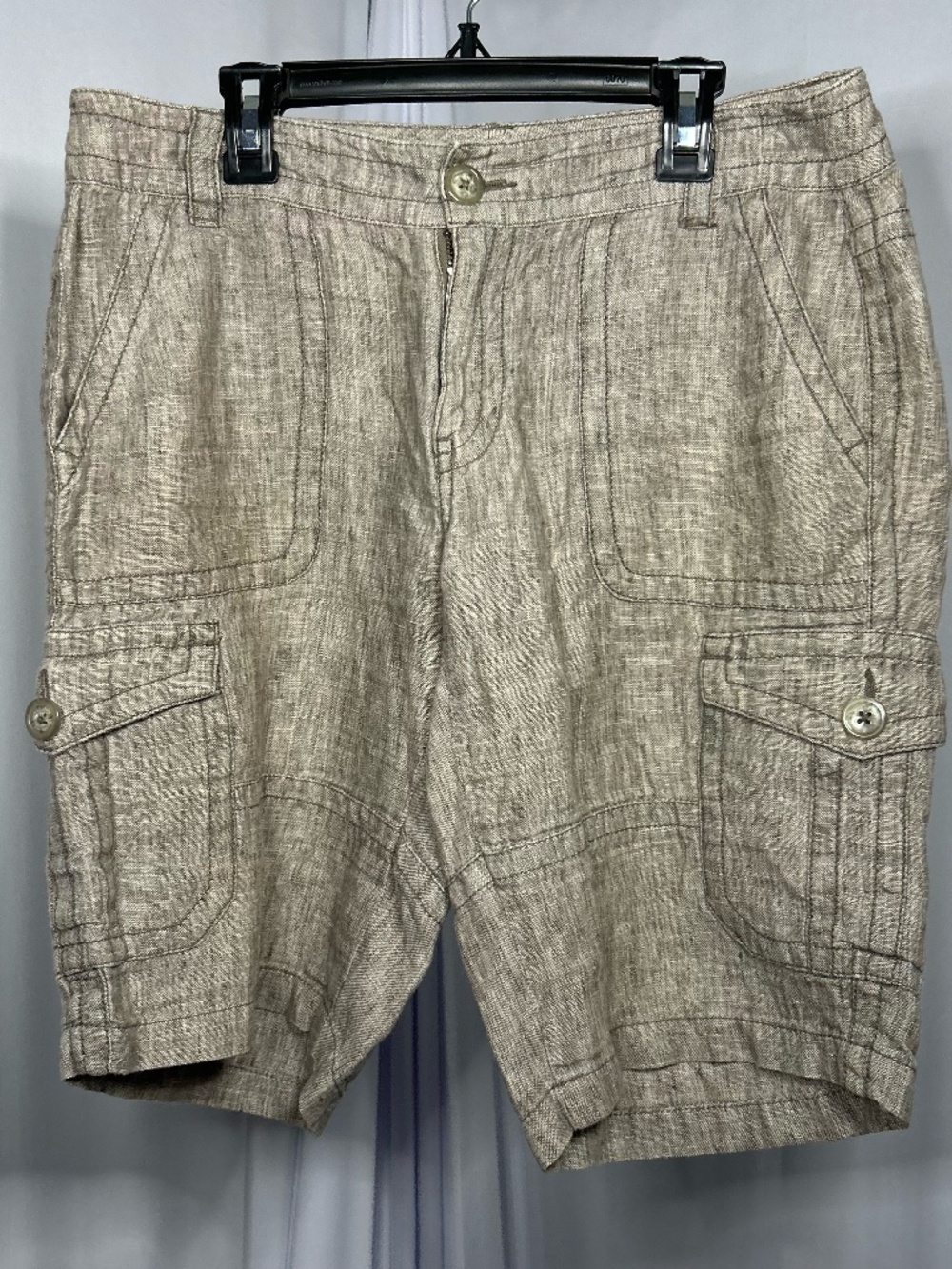 CAbi Linen tweed linen shorts